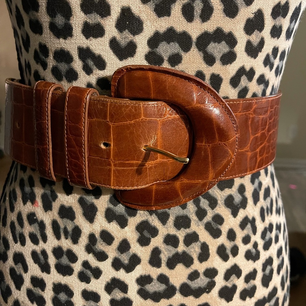 Neiman Marcus Italian Alligator Calfskin Belt